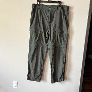 White Sierra Men's Convertible Hiking Pants Olive Green Size Large Length 30"